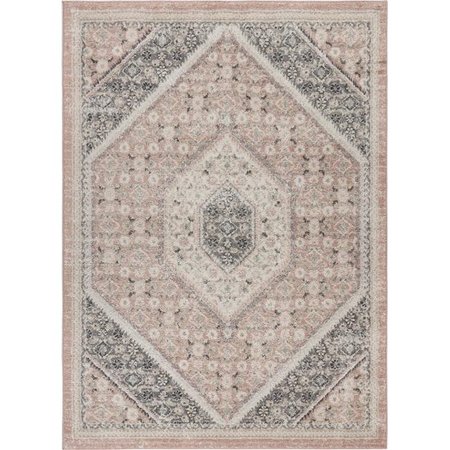 LR RESOURCES LR Resources DUNEC81668SWH5272 Oriental Rectangle Area Rug - Soft Pink & Gray DUNEC81668SWH5272